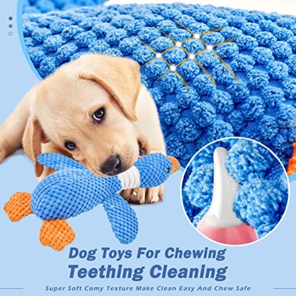 Indestructible Dog Chew Toy Plush Squeaky Crinkle Teething Puppy Play - Picture 5 of 7